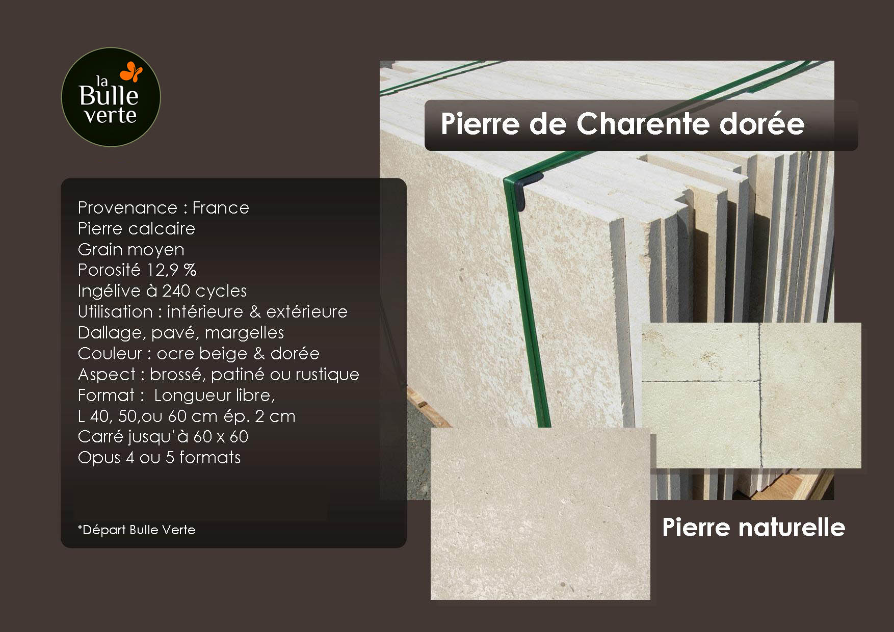Pierre de Charente dorée - pierre naturelle - La Bulle Verte
